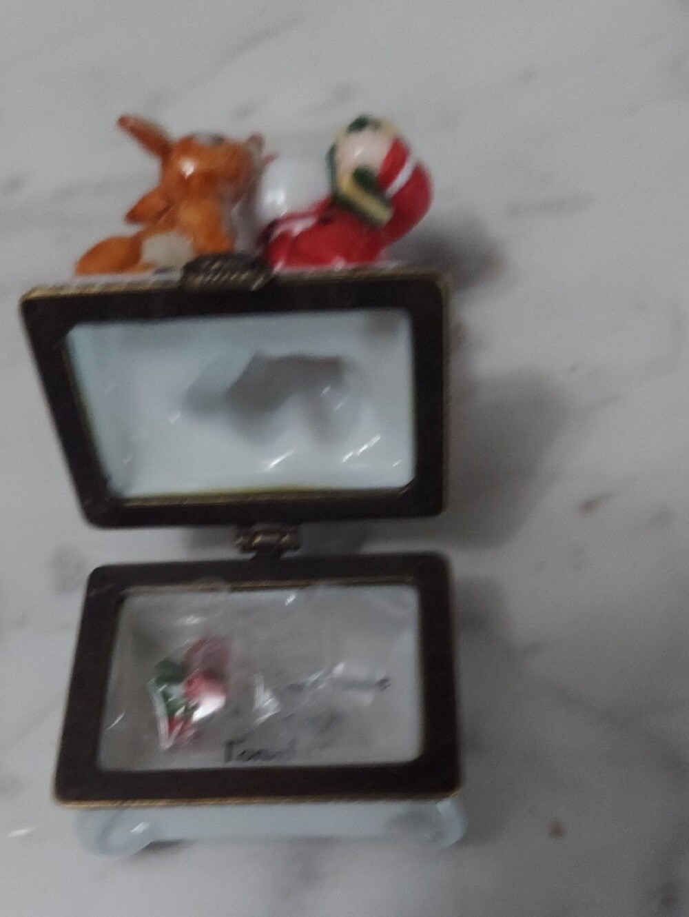 The Rudolph Co. Santa & Rudolph Ceramic Trinket Box - Picture 6 of 8